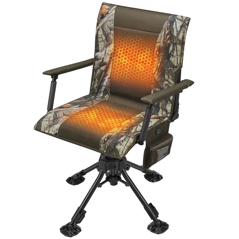 Heated Hunting Chair with 360° Swivel & Adjustable Height