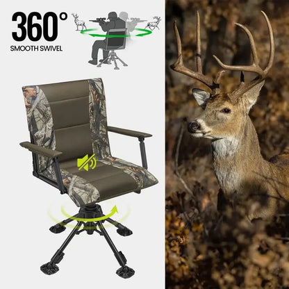 Heated Hunting Chair with 360° Swivel & Adjustable Height