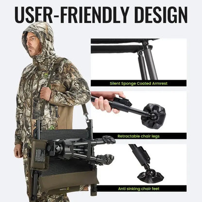 Heated Hunting Chair with 360° Swivel & Adjustable Height